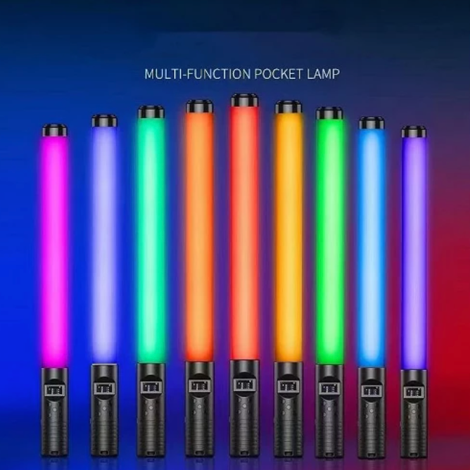 RGB multicolorido recarregável com bolsa e controle remoto